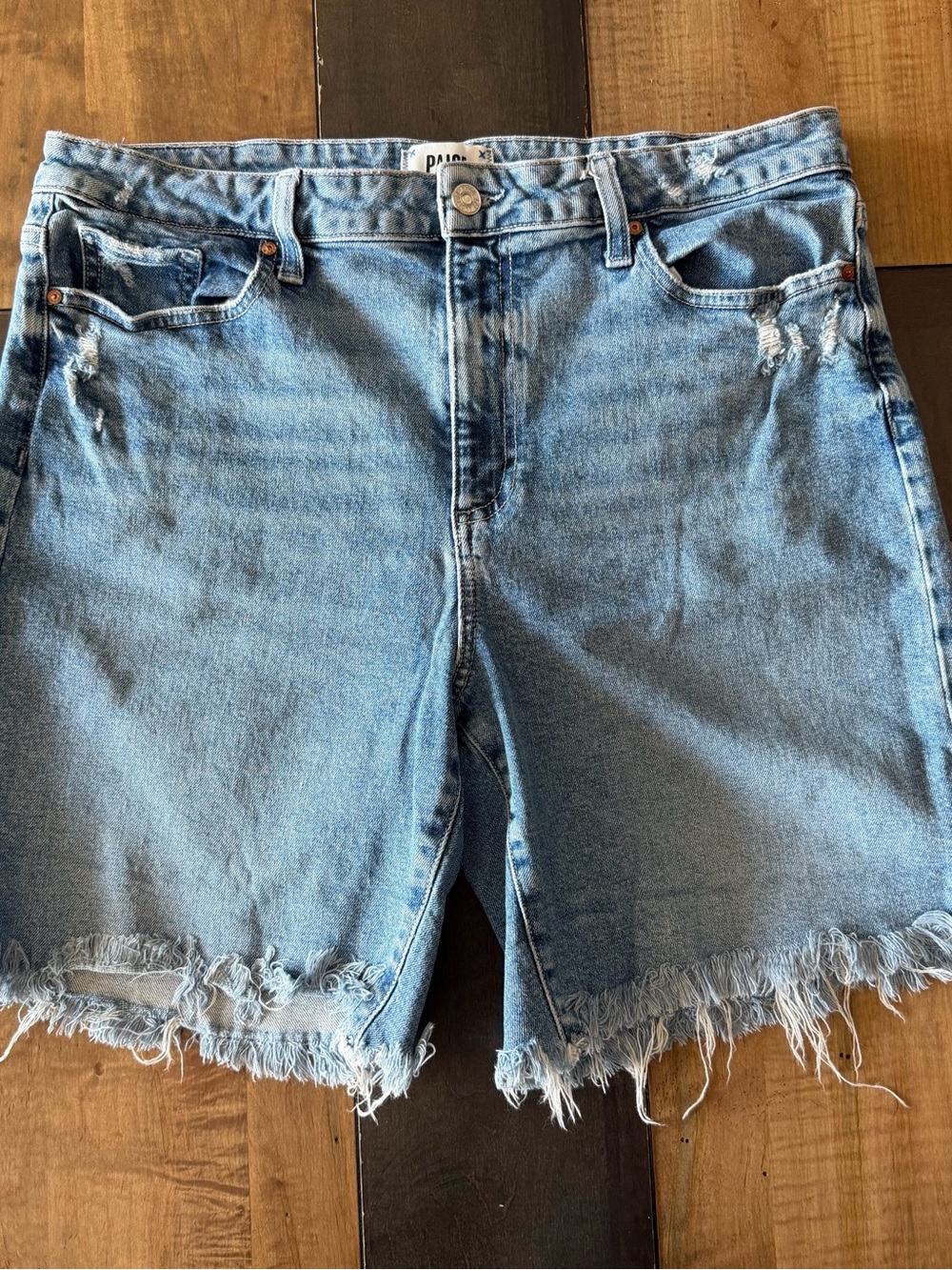 Paige Sammy Distressed Denim Shorts
